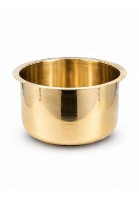 NYRA Kitchenware Pure Brass Bhagona Cooking Pot with Heavy Bottom | 4 L | 4.2 Qt