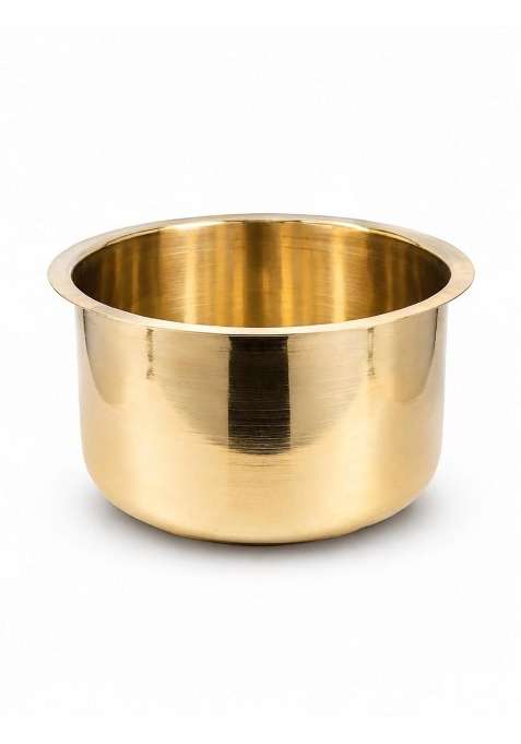 NYRA Kitchenware Pure Brass Bhagona Cooking Pot with Heavy Bottom | 4 L | 4.2 Qt
