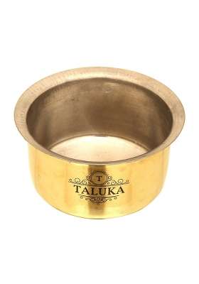 Taluka With T Logo Taluka Pure Brass Made Tope Cooking Pot Topia Patila with Nickel Plating Capacity | 4000 ml | 135.3 fl oz