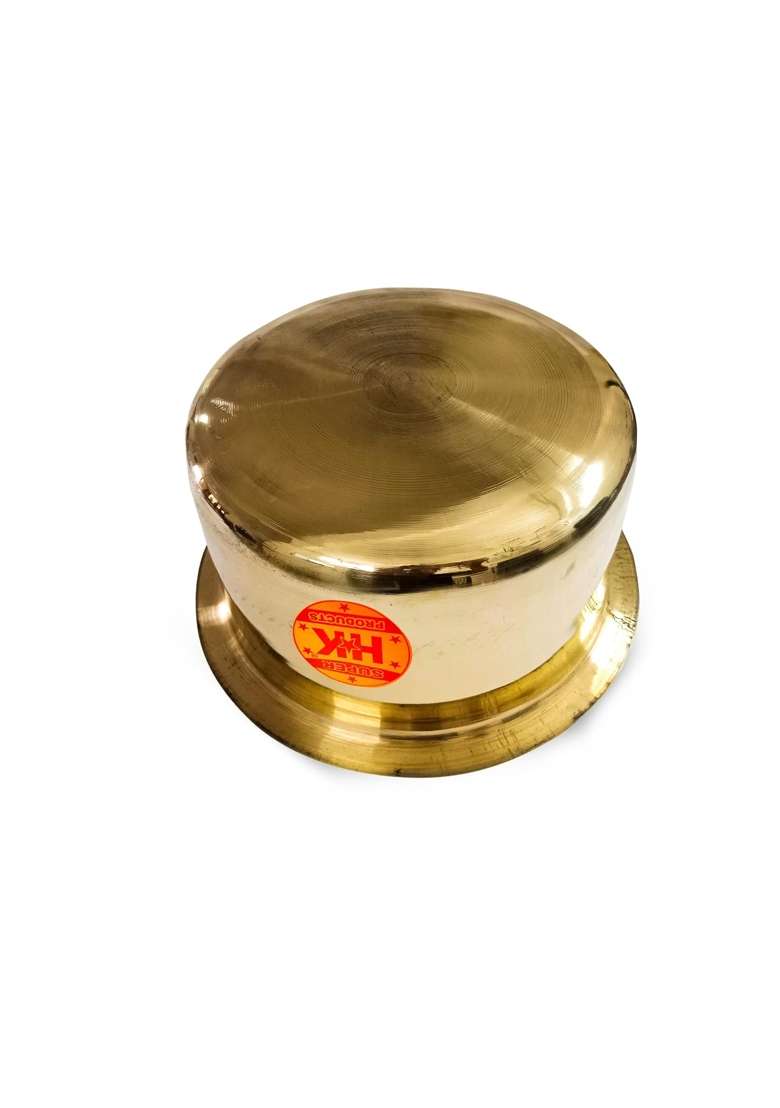 Super HK Brass Pital Tope Cooking Pot Patila Bhagona Handi | 4 L | 4.2 Qt - Indya