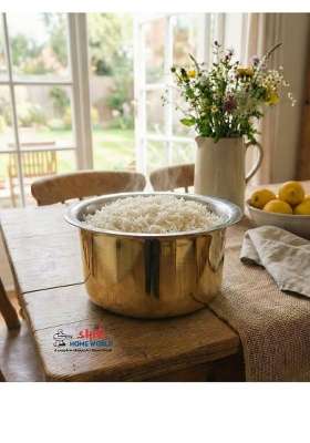 SHIV HOME WORLD Stainless Steel Brass Patila Cooking Pot Tope | 25.5 cm | 10 Inch