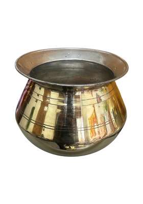 KITCART Kitcaer Pure Brass Handi Patila | 2.5 L | 2.6 Qt | Handcrafted