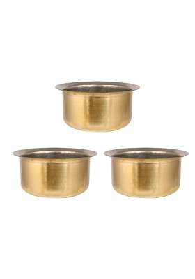 Gyarsilal's Pure Brass Pital Bhagoni | 1 L | 1.1 Qt | Heavy Bottom