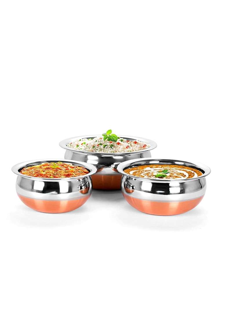 RJ kitchenware Store Handi Cooking Pot Copper Bottom Stainless Steel. | 8 L | 8.5 Qt - Indya