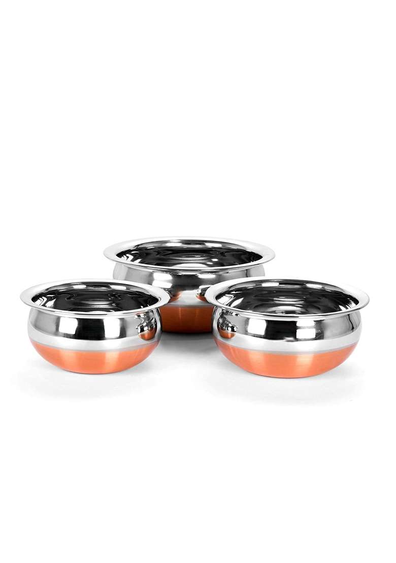 RJ kitchenware Store Handi Cooking Pot Copper Bottom Stainless Steel. | 8 L | 8.5 Qt - Indya