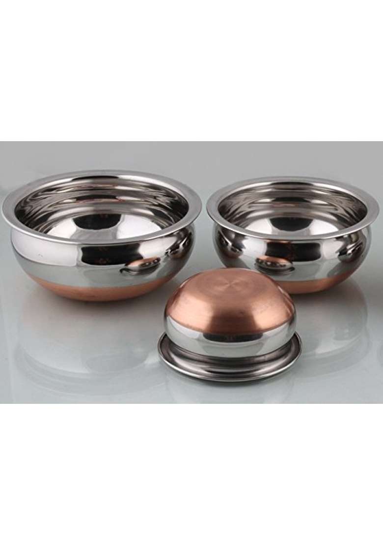 RJ kitchenware Store Handi Cooking Pot Copper Bottom Stainless Steel. | 8 L | 8.5 Qt - Indya