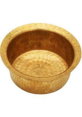 Karmbhumi Brass Round Heavy Bottom Tapeli Cooking Pot | 2 L | 2.1 Qt