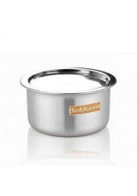 FLIXBLOOM Special Kitchen Triply Stainless Steel Induction Base Cookware | 500 ml | 16.9 fl oz | 14 cm | 5.5 Inch | With Lid