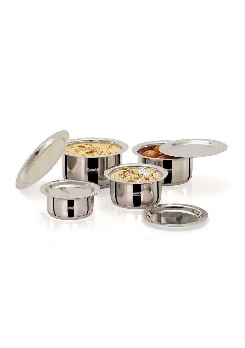Sumeet ISI Certified Induction Bottom | 350 ml | 11.8 fl oz | 4-Piece Set | With Lid - Indya