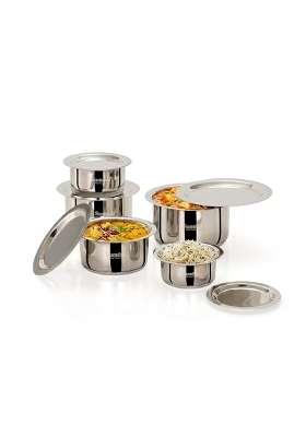 Sumeet ISI Certified Induction Bottom | 350 ml | 11.8 fl oz | 5-Piece Set | With Lid