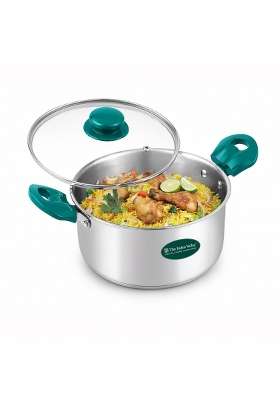 The Indus Valley Stainless Steel Impact Bonded Casserole | 5 L | 5.3 Qt | Induction Compatible | Non-Toxic