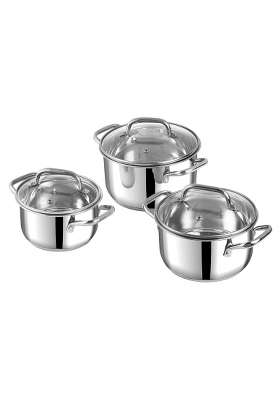 Vinod Mainz Stainless Steel Cookware | 2.7 L | 2.9 Qt | 3-Piece Set | Induction Compatible | With Lid