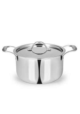 Allo CookSafe TriPly Stainless Steel Casserole Saucepot Stockpot with Stainless | 2.3 L | 2.4 Qt | 18 cm | 7.1 Inch | Induction Compatible | Non-Stick