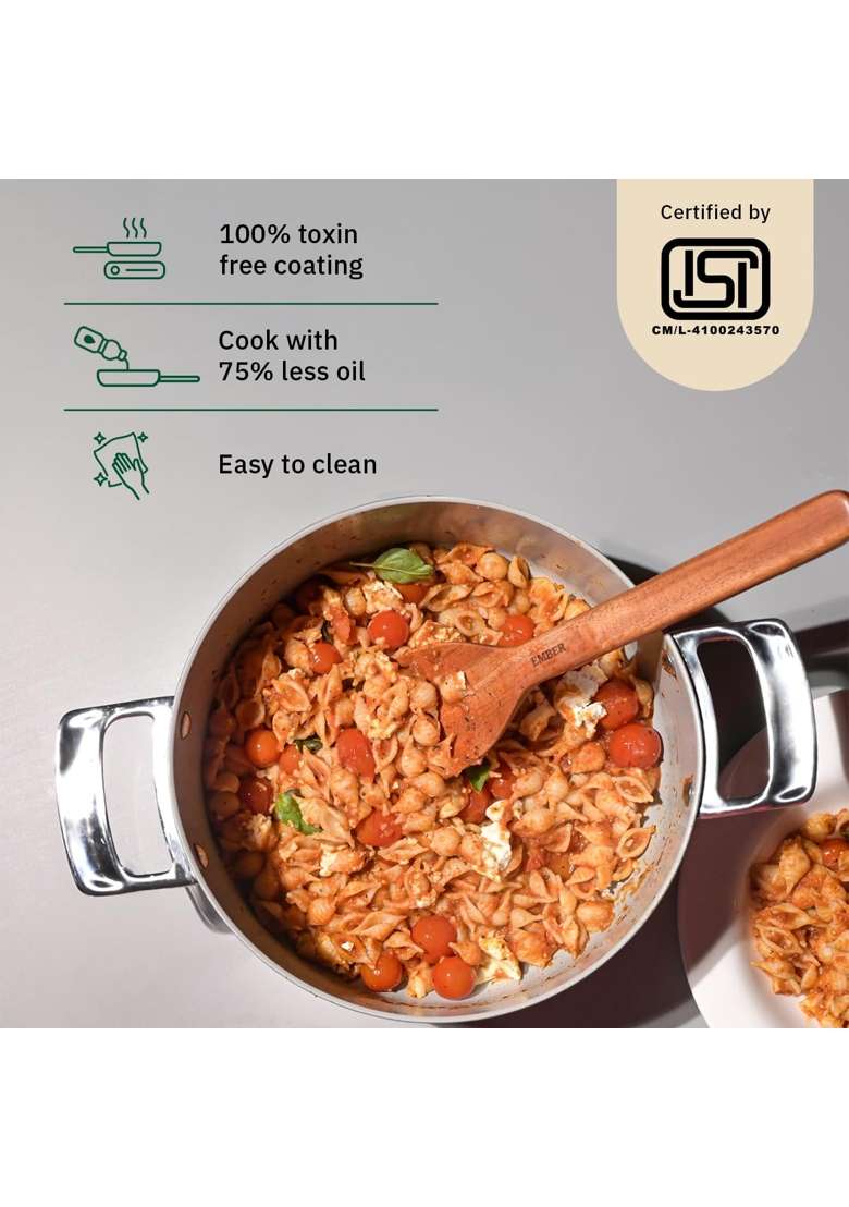 Ember Cookware Arcilla Ceramic Dutch Oven | 5 L | 5.3 Qt | 24 cm | 9.4 Inch | Non-Toxic | Non-Stick - Indya