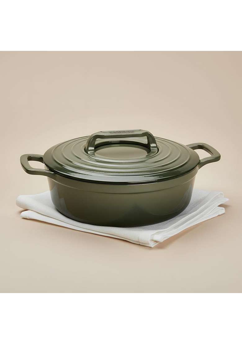 Ember Cookware TitaniumClad Enamel Cast Iron Casserole | 26 cm | 10.2 Inch | Induction Compatible | Non-Stick - Indya