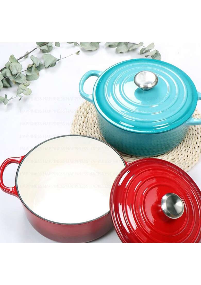 NUTRION Happiness Series Cast Iron Dutch Oven - Indya