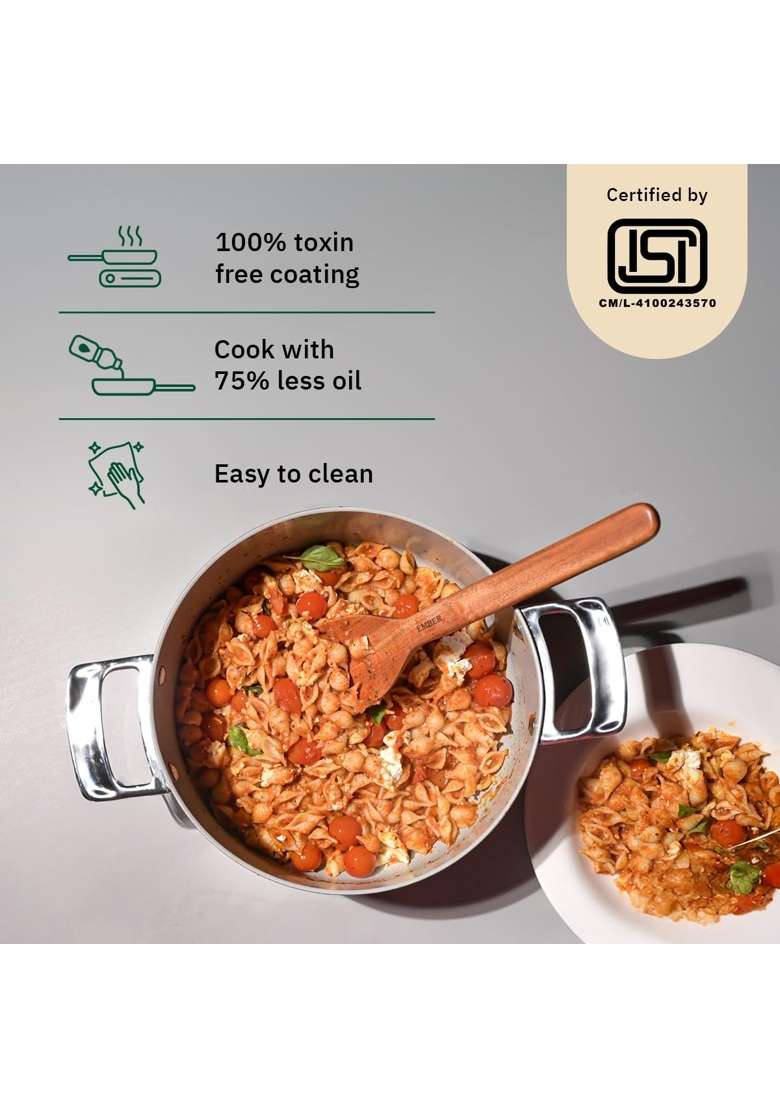 Ember Cookware Arcilla Ceramic Dutch Oven | 5 L | 5.3 Qt | 24 cm | 9.4 Inch | Non-Toxic | Non-Stick | With Lid - Indya