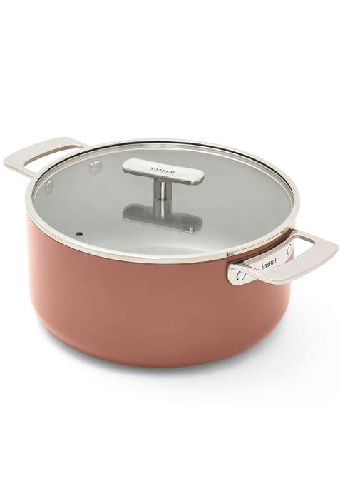 Ember Cookware Arcilla Ceramic Dutch Oven | 5 L | 5.3 Qt | 24 cm | 9.4 Inch | Non-Toxic | Non-Stick | With Lid