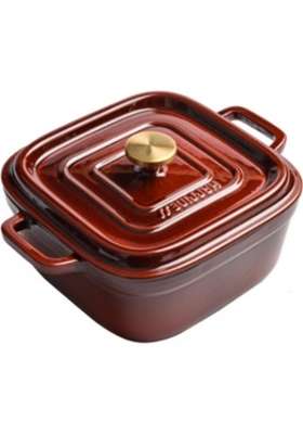 NUTRION Happiness Series Enameled Cast Iron Biryani Pot Dutch Oven | 3.5 L | 3.7 Qt | 24 cm | 9.4 Inch | Induction Compatible | Non-Toxic