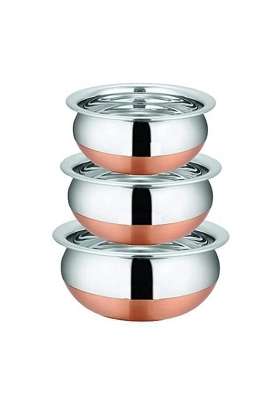 SHIFA CRAFT Handi Cooking Pot Copper Bottom Stainless Steel | 1.5 L | 1.6 Qt