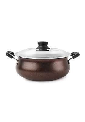 CELLO Non Stick Induction Compatible Gravy Biryani Handi Biryani Pot with Stainless Steel Lid | 2.5 L | 2.6 Qt