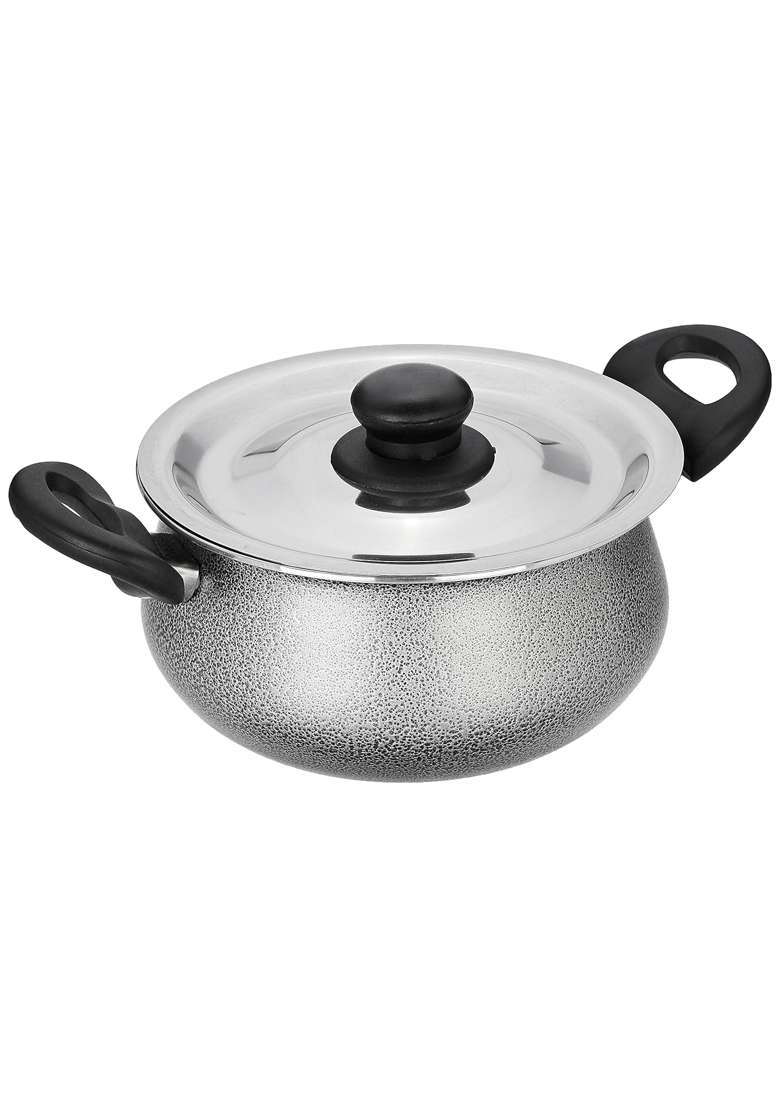 Solimo Amazon Brand Solimo Non-stick Handi Cooking Pot with Stainless Steel Lid | 2.5 L | 2.6 Qt | Induction Compatible - Indya
