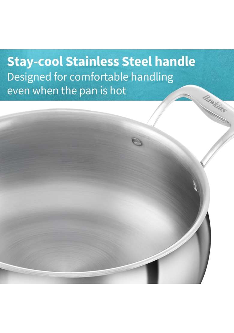 Hawkins Pro Handi Cooking Pot with Lid | 5 L | 5.3 Qt | Tri-Ply - Indya
