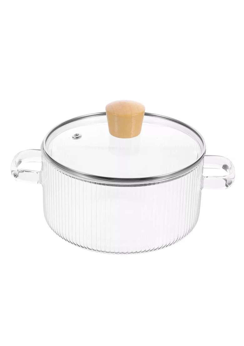The Better Home Zeno Borosilicate Glass Cookware for Gas | 1.45 L | 1.5 Qt | Microwave Safe | With Lid - Indya