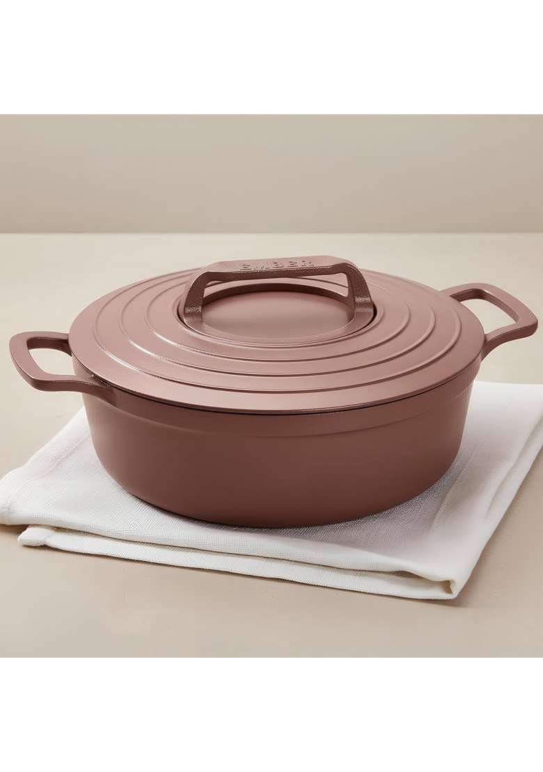 Ember Cookware Pre-Seasoned Cast Iron Casserole | 26 cm | 10.2 Inch | Induction Compatible | Heavy Bottom | PFOA Free - Indya