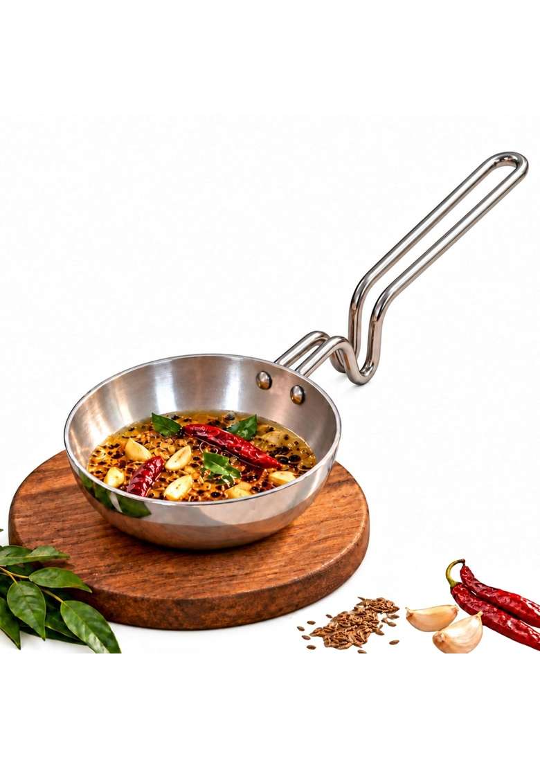 Vinod Triply Stainless Steel Tadka Pan | 400 ml | 13.5 fl oz - Indya