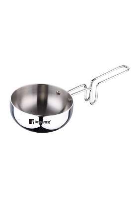 BERGNER Argent Triply Tadka Pan | 500 ml | 16.9 fl oz | 12 cm | 4.7 Inch | Induction Compatible