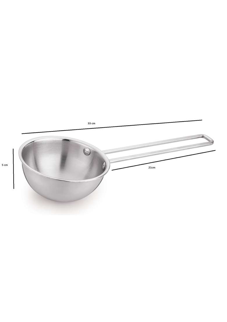 MARWALL Kitchen Essential Stainless Steel Tadka Pan Dia | 360 ml | 12.2 fl oz | 13 cm | 5.1 Inch - Indya