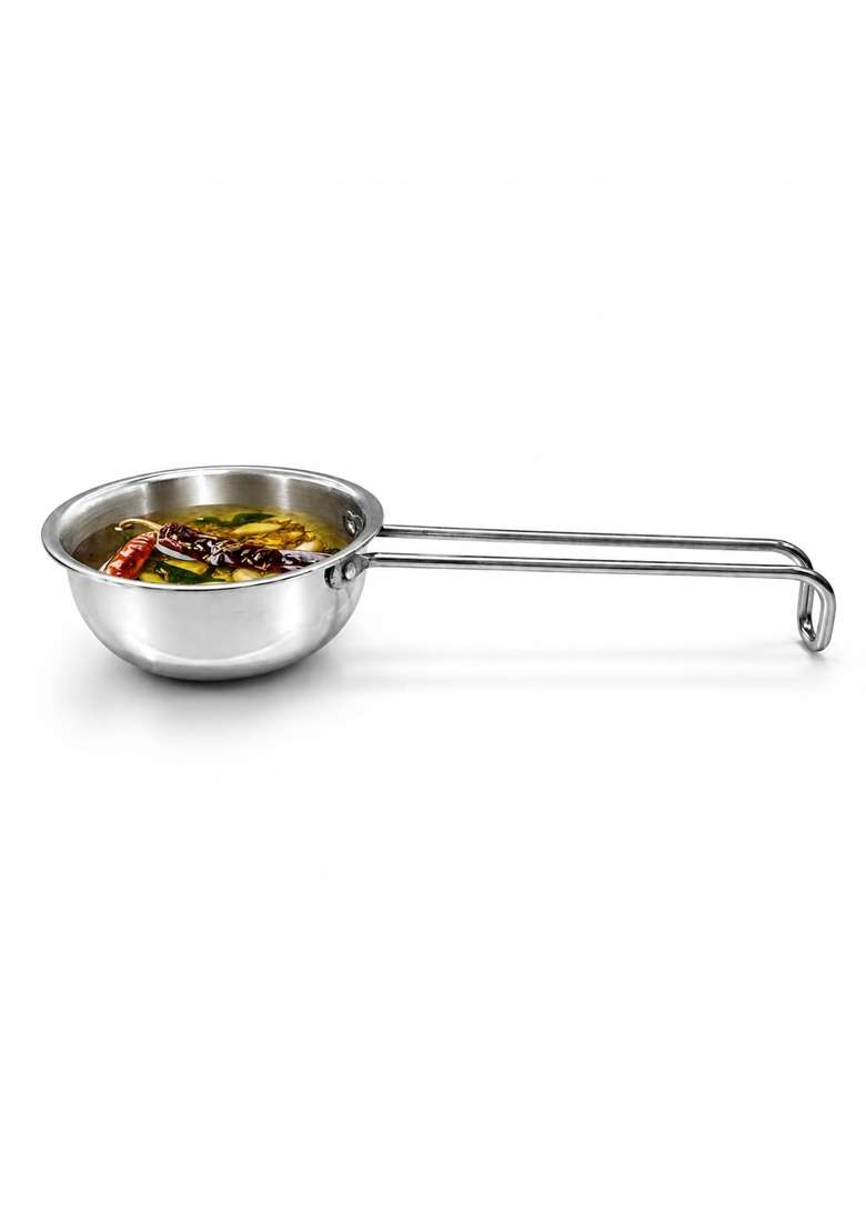 ZENSIL Lumora Triply Stainless Steel Tadka Pan | 0.35 L | 0.4 Qt | 10 cm | 3.9 Inch | Induction Compatible - Indya
