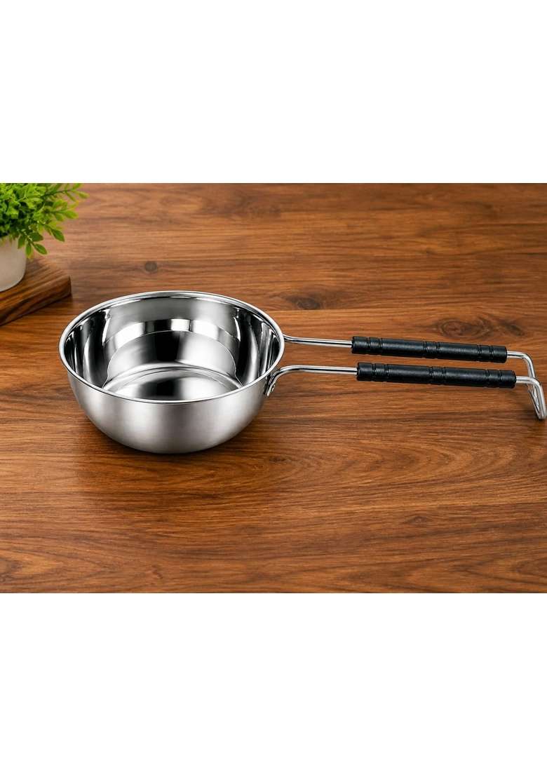 SHIV HOME WORLD Stainless Steel Tadka Pan | 30 cm | 11.8 Inch - Indya