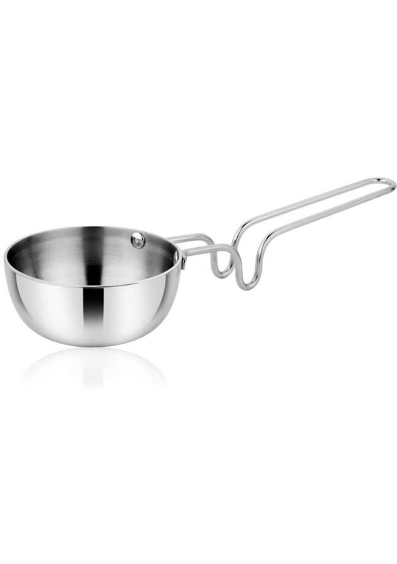 Prabha Tadka Pan Stainless Steel Tadka Pan | 250 ml | 8.5 fl oz | 11 cm | 4.3 Inch | Induction Compatible - Indya