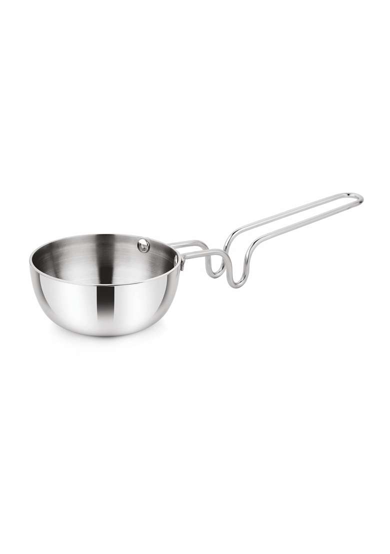 Prabha Tadka Pan Stainless Steel Tadka Pan Capacity | 200 ml | 6.8 fl oz | 10 cm | 3.9 Inch | Induction Compatible | Tri-Ply - Indya