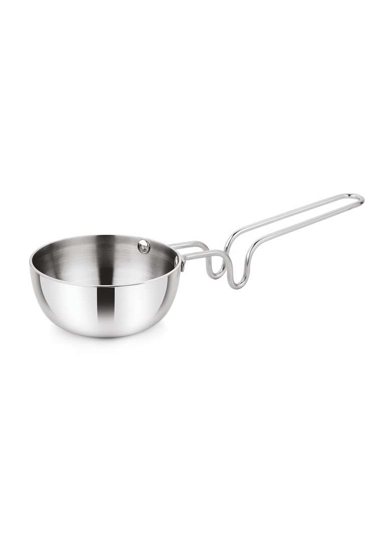 Prabha Tadka Pan Stainless Steel Tadka Pan Capacity | 250 ml | 8.5 fl oz | 11 cm | 4.3 Inch | Induction Compatible - Indya