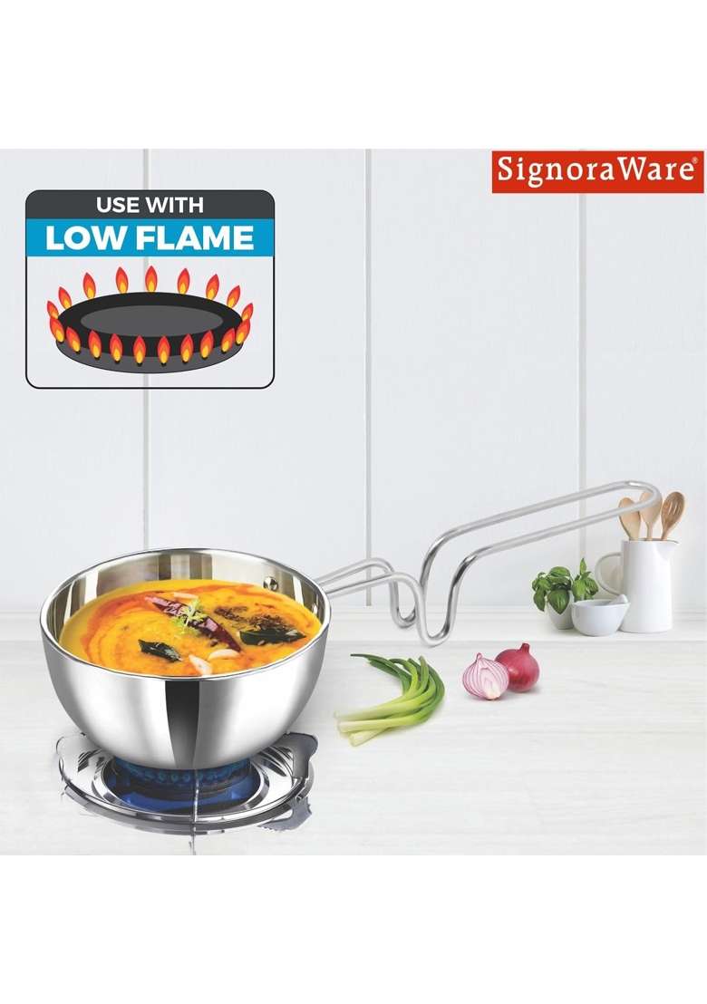 SIGNORA WARE SignoraWare Artista Tri-Ply Cookware Tadkapan | 300 ml | 10.1 fl oz | 9.5 cm | 3.7 Inch | Induction Compatible - Indya