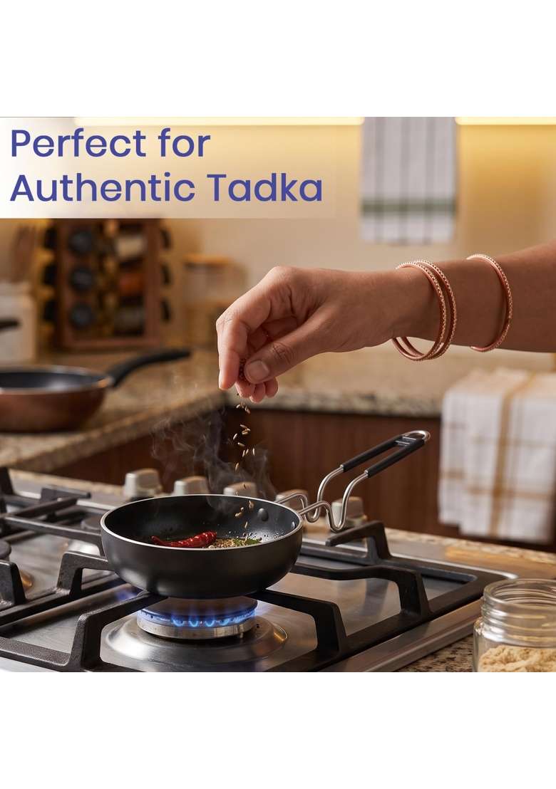 DOZY Non-Stick Tadka Pan with Stainless Steel Handle - Indya