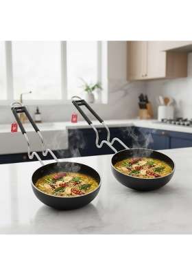 LAZYwindow Iron Tadka Pan | 12 cm | 4.7 Inch | Induction Compatible