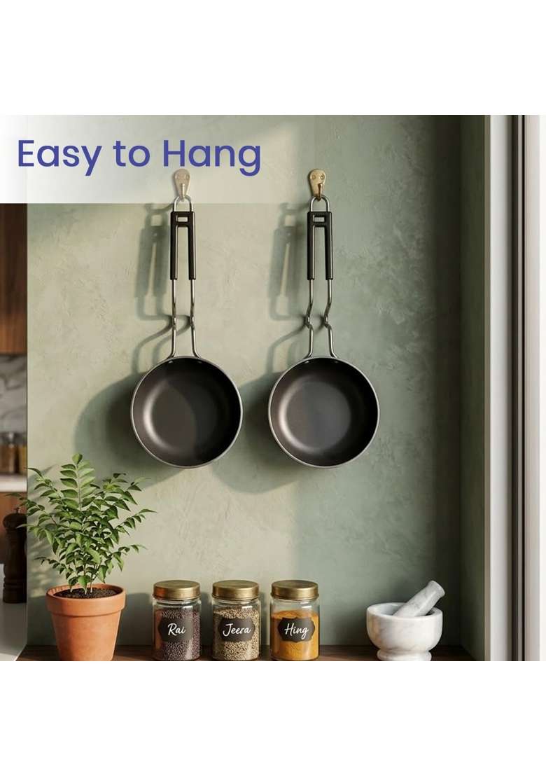 DOZY Iron Tadka Pan | 2-Piece Set | Pre-Seasoned - Indya