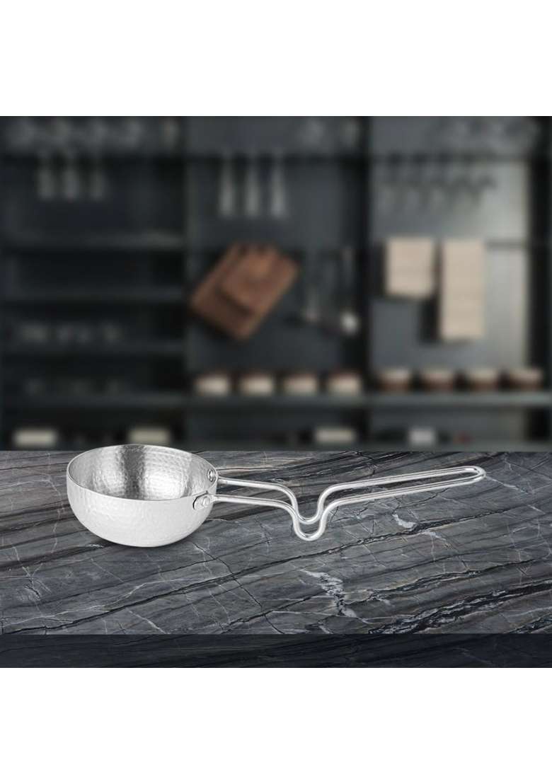 Shri and Sam Stainless Steel Heavy Weight Hammered Tadka Pan | 14 cm | 5.5 Inch - Indya