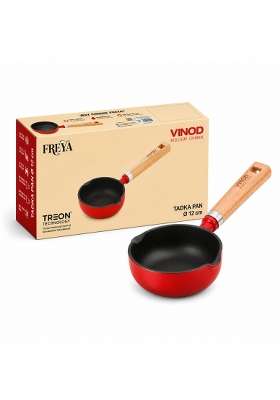 Vinod Freya Enameled Cast Iron Tadka Pan | 12 cm | 4.7 Inch | Induction Compatible | Non-Toxic