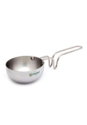 coconut Triply Stainless Steel Tadka Pan with Handle | 250 ml | 8.5 fl oz | Induction Compatible | Dishwasher Safe