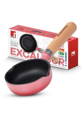 BERGNER Excalibur Lightweight Cast Iron Tadka Pan | 200 ml | 6.8 fl oz | 12 cm | 4.7 Inch | Induction Compatible | Non-Stick