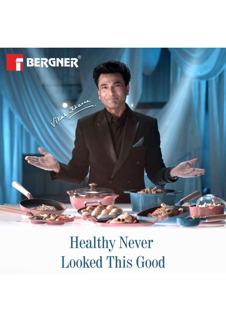 BERGNER Excalibur Lightweight Cast Iron Tadka Pan | 200 ml | 6.8 fl oz | 12 cm | 4.7 Inch | Induction Compatible | Non-Stick - Indya
