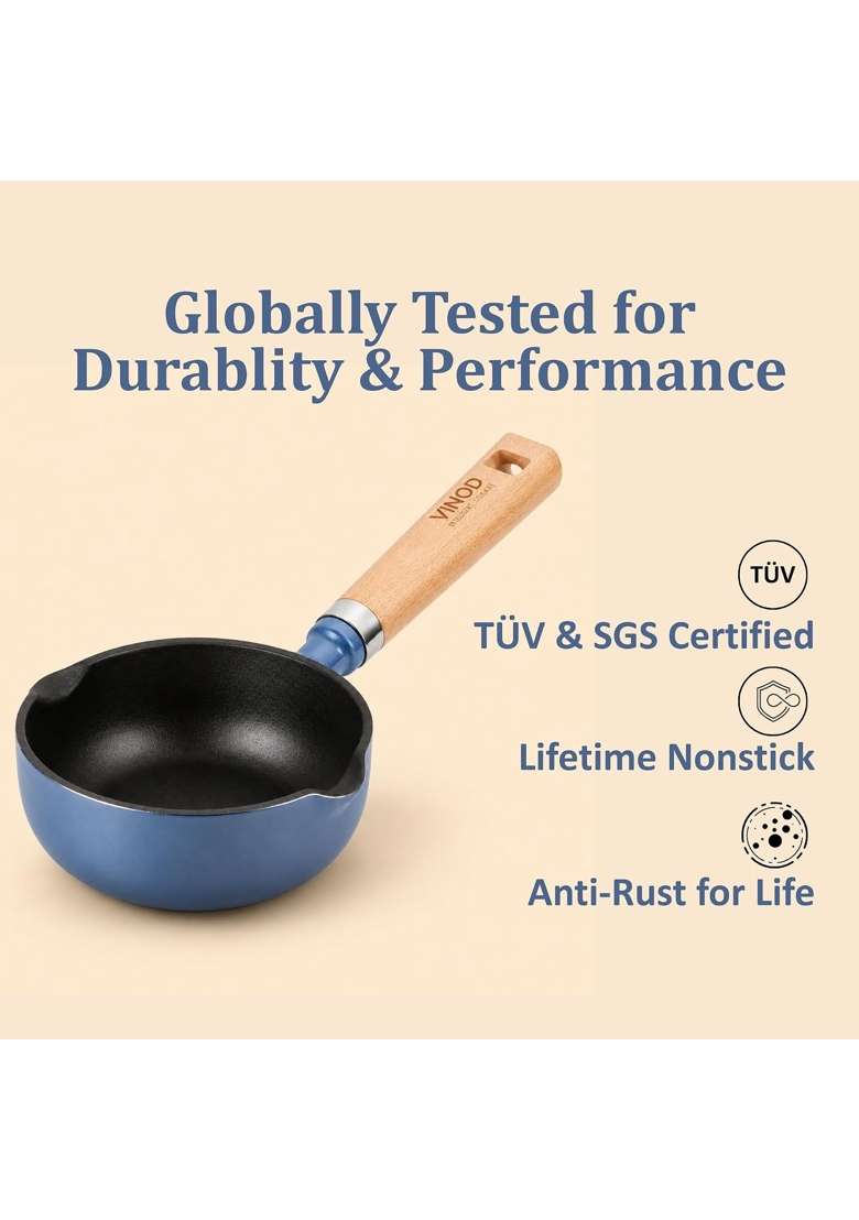 Vinod Freya Enameled Cast Iron Tadka Pan | 12 cm | 4.7 Inch | Induction Compatible | Non-Toxic - Indya