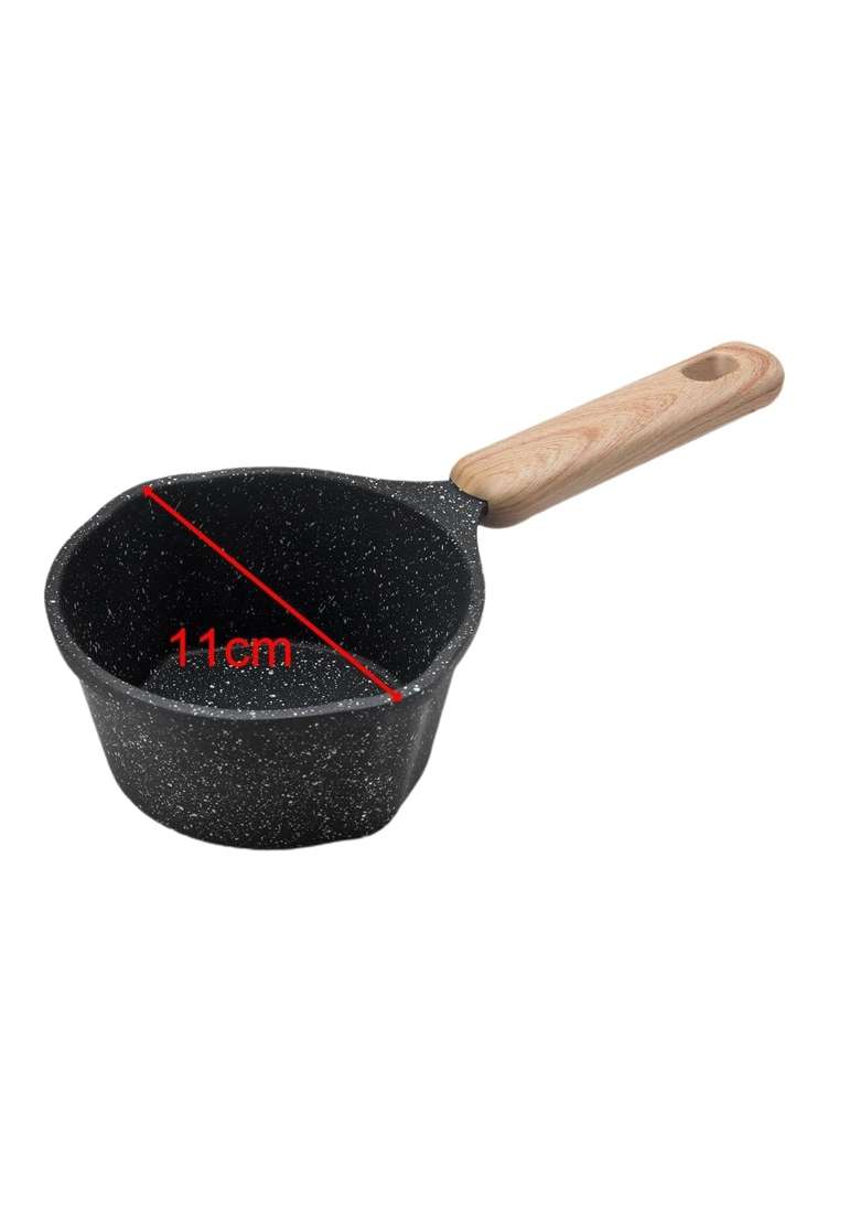 Drumstone Maifan Stone Non-Stick Tadka Pan with Handle | 1.6 L | 1.7 Qt | Induction Compatible - Indya