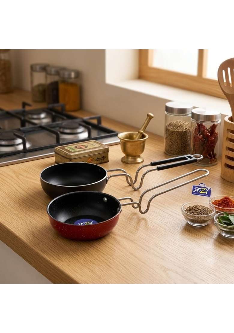 DOZY Combo of 2 Small Iron Tadka Pan - Indya