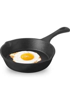 NYRA Kitchenware Pre-Seasoned Cast Iron Tadka Pan | Induction Compatible | Non-Toxic | Non-Stick